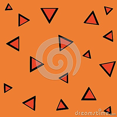 Simple black and orange triangles background Stock Photo