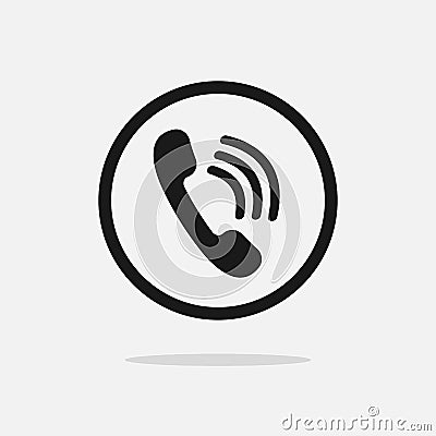 Simple black phone call sign Vector Illustration