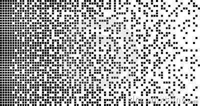 Simple black pixel mosaic texture, decay effect background. Disintegration element, pixelation and dispersed racy vector Vector Illustration