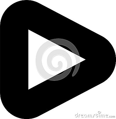 Simple black play button pointing to the right is isolated on a white background, representing the concept of starting Vector Illustration