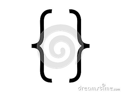 Simple, black programming brackets symbol Vector Illustration