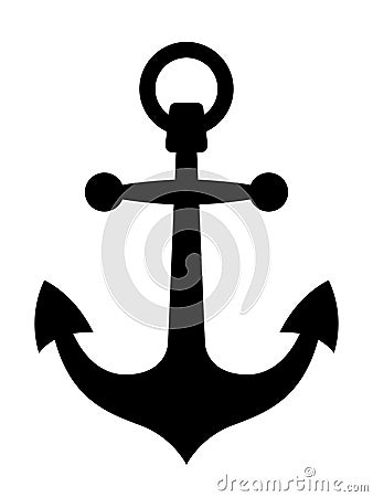 Simple black ships anchor silhouette Vector Illustration