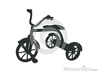 Simple black silhouette of a tricycle Vector Illustration