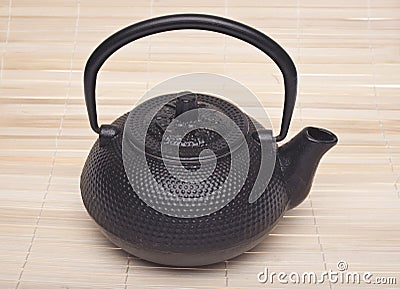 Simple Black Tea Pot Stock Photo