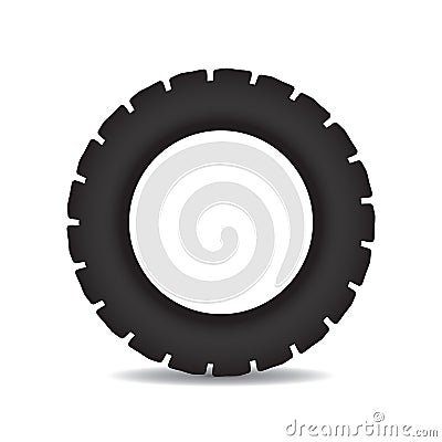 Simple black tractor tire - vector Vector Illustration