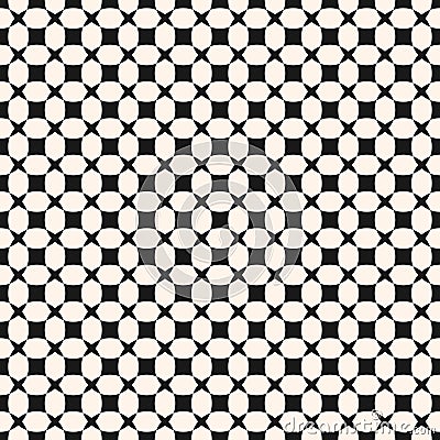 Simple black and white geometric seamless pattern with grid, lattice, net. Vector Illustration