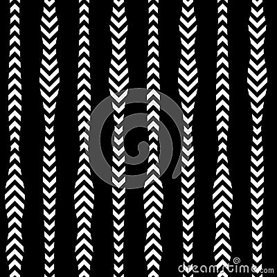 Simple Black White Monochrome Arrow Vertical Line Seamless Pattern Design | Arr Series Vector Illustration