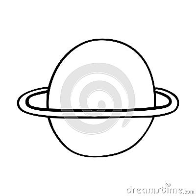 Simple black and white saturn vector illustration Vector Illustration