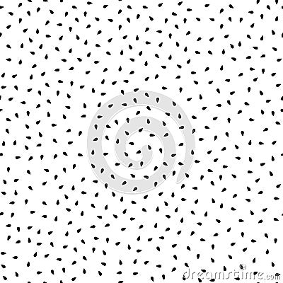 Simple black and white sesame seeds seamless pattern, vector Vector Illustration