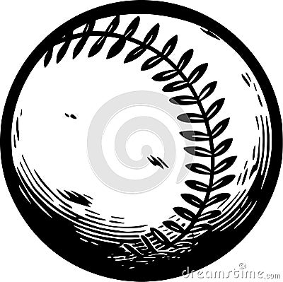 Baseball - minimalist and flat logo - vector illustration Vector Illustration