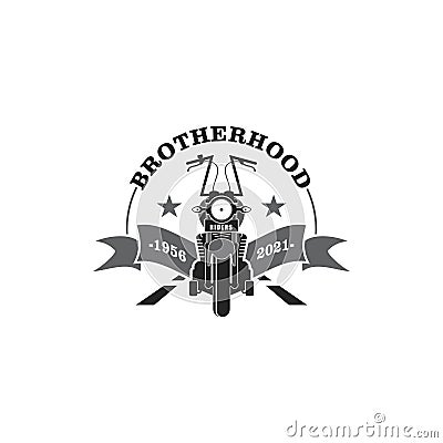 Simple black and white vector logo concept about motorcycle club Vector Illustration