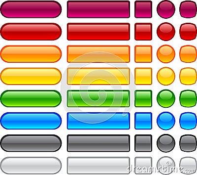 Simple blank buttons. Vector Illustration