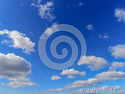 Simple blue cloudy sky background. Stock Photo