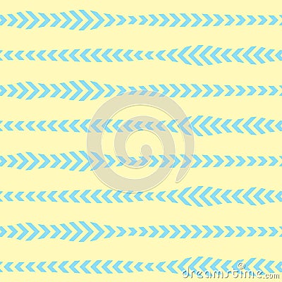 Simple Blue Sand Arrow Horizontal Line Seamless Pattern Design | Arr Series Vector Illustration