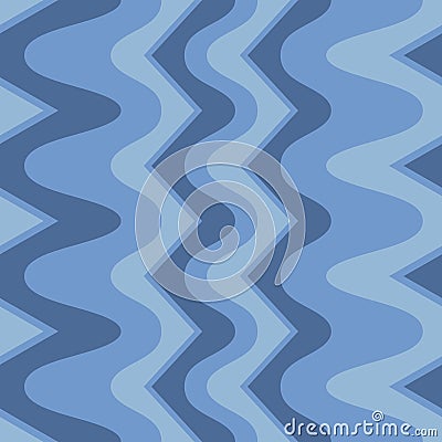 Simple blue scalloped seamless pattern Vector Illustration