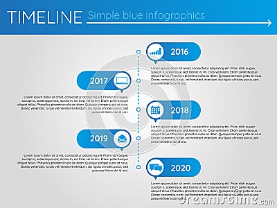 Simple blue timeline 12, infographics Stock Photo