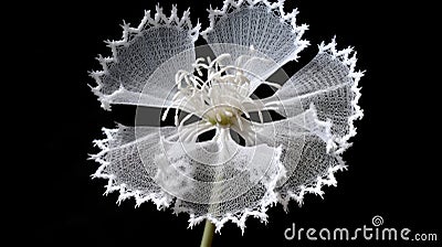 Simple Bobbin Lace Carnation On Dark Background Stock Photo