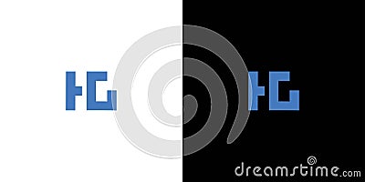 simple and bold HG letter initials logo design Vector Illustration