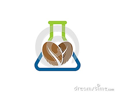 Simple bottle laboratory with coffee beans inside Stock Photo