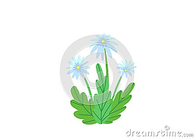 Simple bouquet vector with spring garden blooming flowers illustration. Fashion floral springtime nature plant elements Vector Illustration