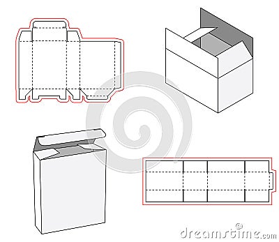 Simple box packaging die cut out template design. 3d mock-up. Template of a simple Box. Cut out of Paper or cardboard Vector Illustration