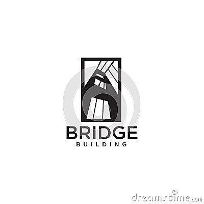 Simple bridge icon logo design vector template Vector Illustration