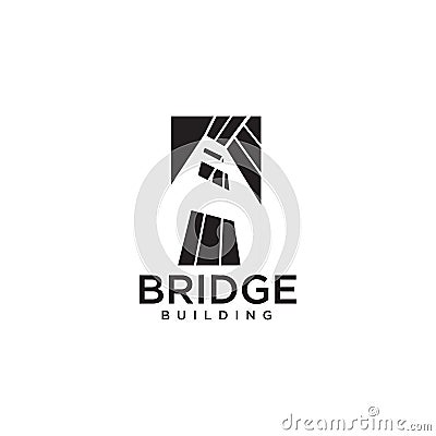 Simple bridge icon logo design vector template Vector Illustration