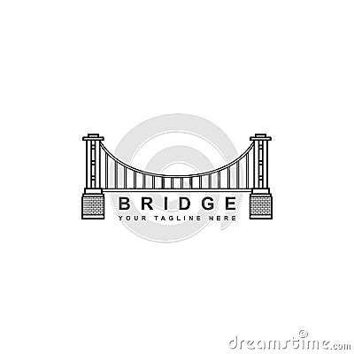 Simple bridge logo design Vector Illustration