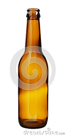 Simple Brown Glass Bottle isolated on white background Stock Photo