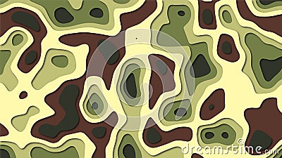simple brown and green abstract paper cut wallpaper template design Stock Photo