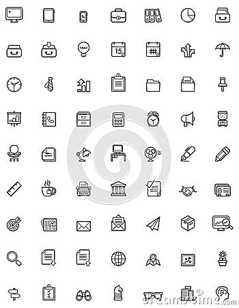 Simple business and office icon set Vector Illustration