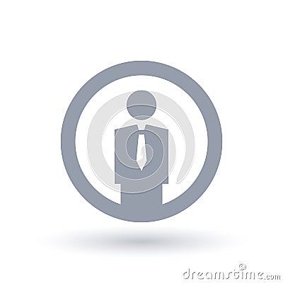 Simple businessman icon. Professional employee symbol. Vector Illustration