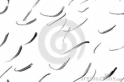 Simple calligraphy strokes in random, repeating directions, minimal ink style on a blank background Stock Photo