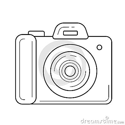 Simple camera line icon. Vector Illustration