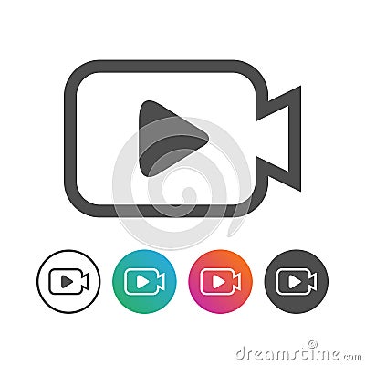 Simple Camera Video Icon Symbol Design Set Vector Illustration