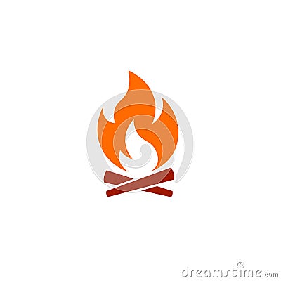 Simple campfire icon Vector Illustration