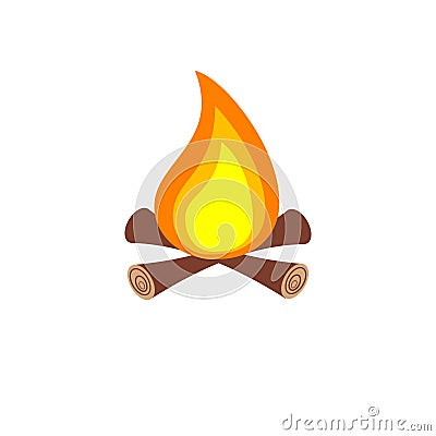 Simple campfire icon Vector Illustration