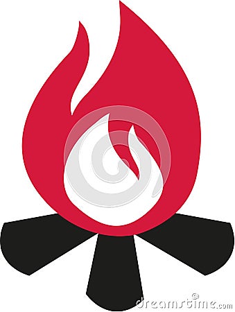 Simple campfire icon Stock Photo