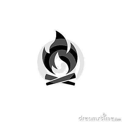 Simple campfire silhouette Vector Illustration