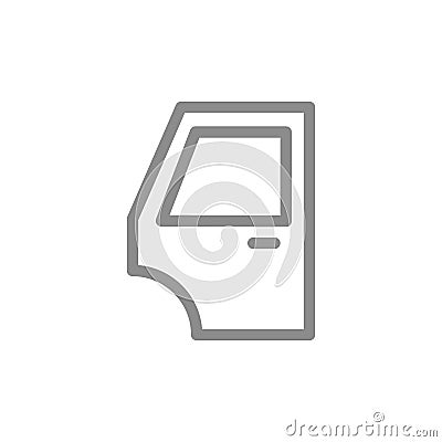 Simple car door line icon. Symbol and sign vector illustration design. Isolated on white background Vector Illustration