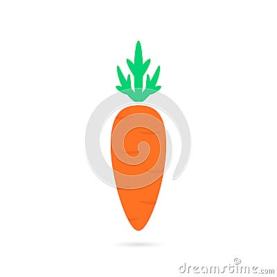 Simple carrot logo with shadow Vector Illustration