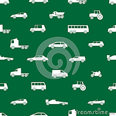 Simple cars black silhouettes icons pattern Vector Illustration