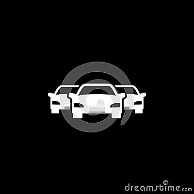 Simple Cars Icon isolated on dark background Vector Illustration
