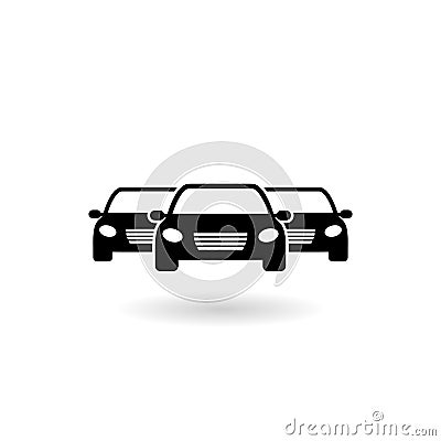 Simple Cars Icon with shadow Vector Illustration