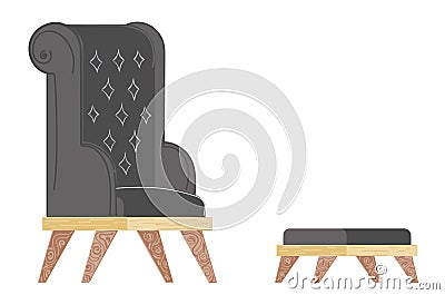 Simple cartoon armchair Vector Illustration