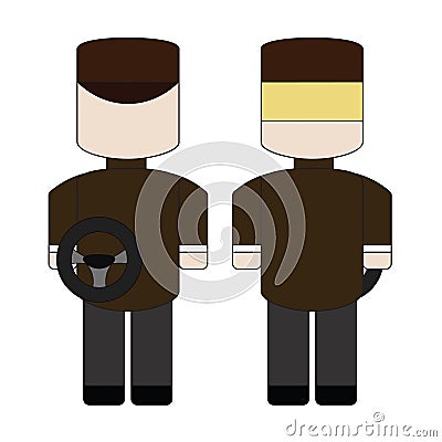 Simple cartoon driver Vector Illustration