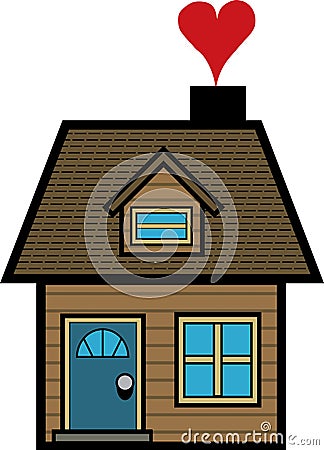 Simple cartoon house Stock Photo