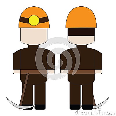 Simple cartoon miner Vector Illustration