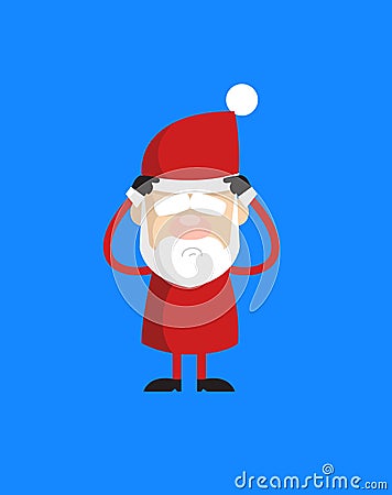 Simple Cartoon Santa - Worried Stock Photo