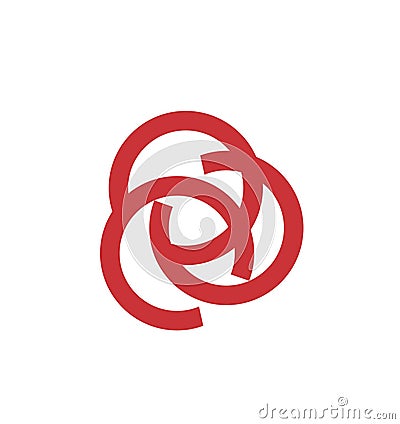 Simple CCC, COC, OCC initials letter circle shape company logo Vector Illustration